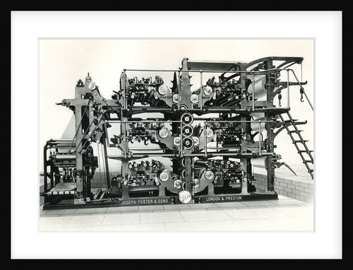 Vintage newspaper printing and folding machine by Anonymous