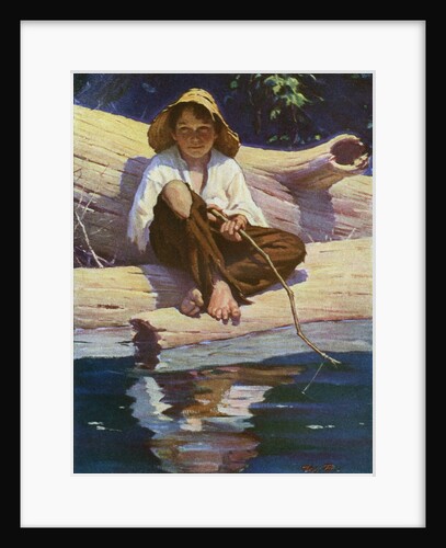 Huckelberry Finn fishing by Anonymous