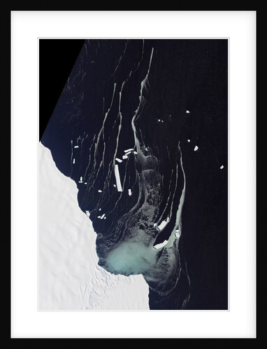 Satellite view of icebergs off the Amery Ice Shelf in Antarctica by Anonymous