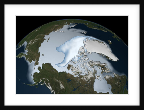 Satellite image showing the loss of multi-year sea ice in the Arctic Ocean in 2012 by Anonymous