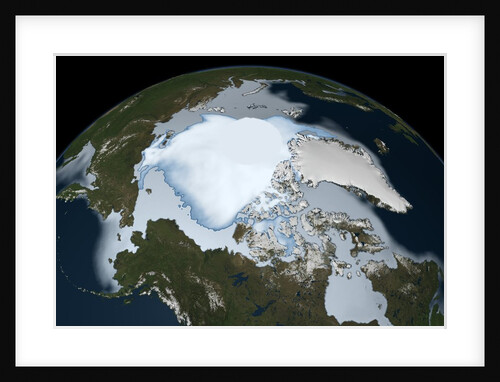 Satellite view of multi-year sea ice in the Arctic Ocean in 1980 by Anonymous