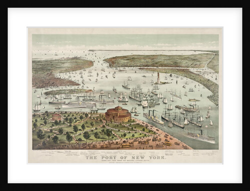 The Port of New York - Birds Eye View from the Battery, Looking South by Currier & Ives