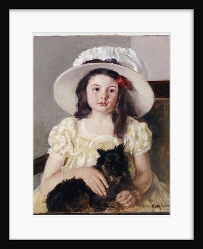 Francoise Holding a Little Black Dog by Mary Cassatt