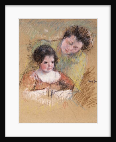 Reine Leaning over Margot's Shoulder by Mary Cassatt