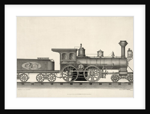 19th century steam locomotive engine by Anonymous