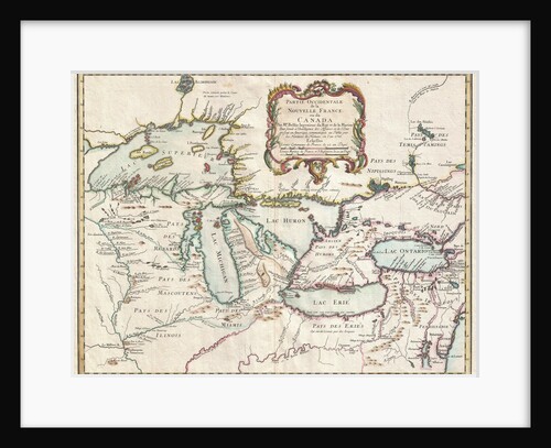 1755 map of the Great Lakes region by Anonymous