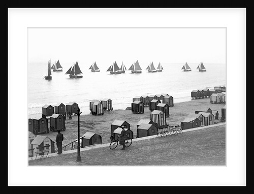 Beach scene in Victorian England, ca. 1900. by Anonymous
