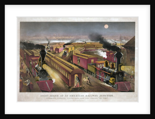 Night Scene at an American Railway Junction by Anonymous