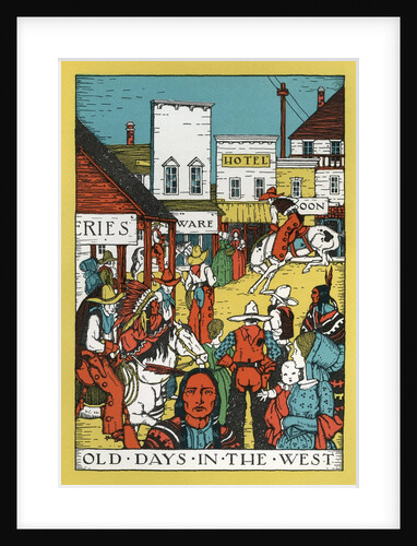 Vintage Illustration of "Old Days in the West" by Anonymous