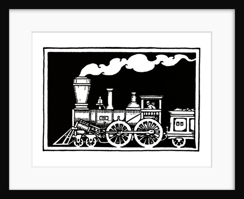 Vintage Illustration of an Old West Steam Engine by Anonymous