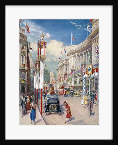 Regent Street in London Decorated for the Coronation of King George VI in 1937 by Anonymous