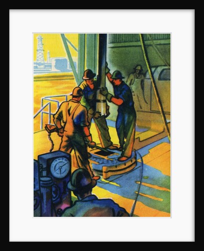 Oil Series: Oil Workers at a Well Head by Anonymous