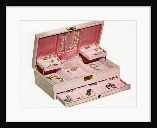 Vintage illustration of a woman's pink jewelry by Anonymous