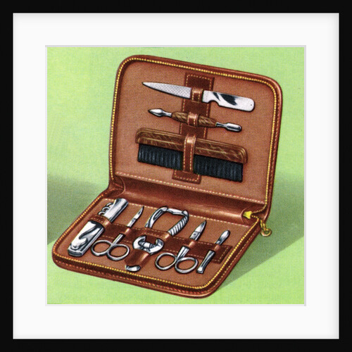 Vintage illustration of men's manicure set by Anonymous