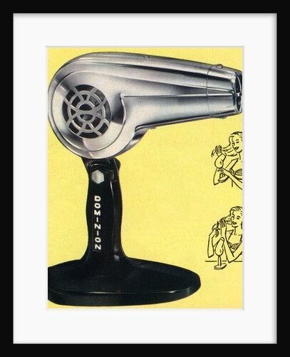 Vintage Illustration of a 1950s Chrome Hairdryer by Anonymous