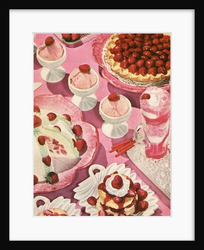 Variety of strawberry desserts by Anonymous