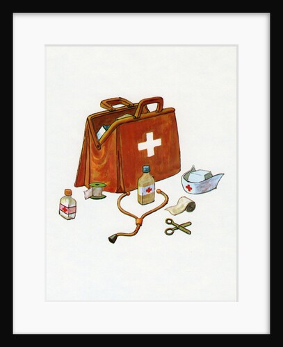 1960s illustration of a medical or doctor's bag by Anonymous
