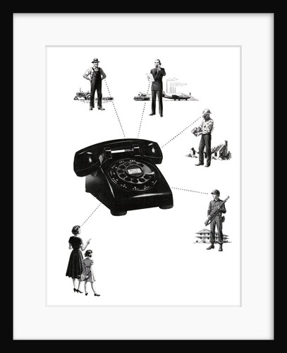 Vintage Telephone Linking People Together. by Anonymous