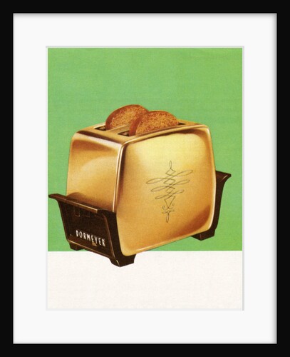 Vintage 1950s Illustration of a Goldtone Toaster. by Anonymous
