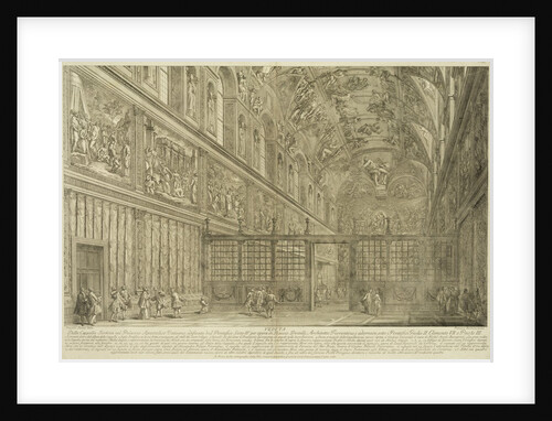 Engraved view of the Sistine Chapel by Anonymous