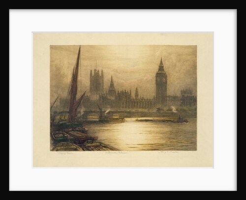 Color etching of Westminster by Anonymous