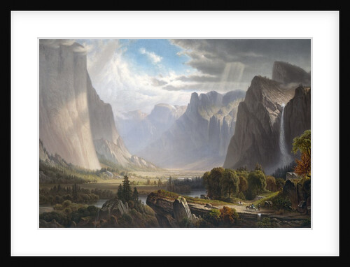 Yosemite Valley with Bridal Falls and Half-Dome in the Distance by Anonymous