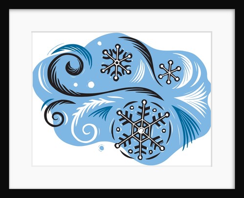 Snowflakes against a blue background by Anonymous