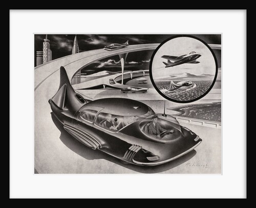 Futuristic Car that is a Car, Plane and Boat. by Anonymous