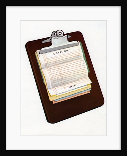 1960s Illustration of a Vintage Clipboard. by Anonymous