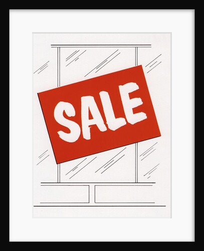 1960s Illustration of a Sale Sign in a Store Window. by Anonymous