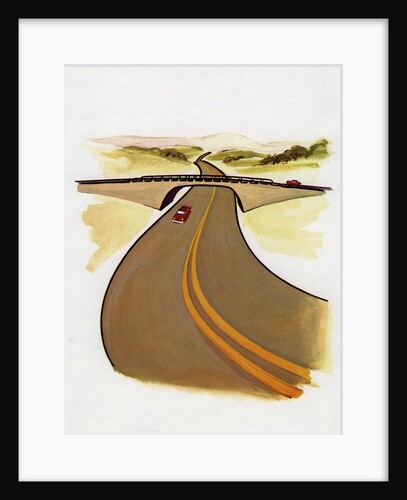 1960s Illustration of a Long, Winding Road. by Anonymous