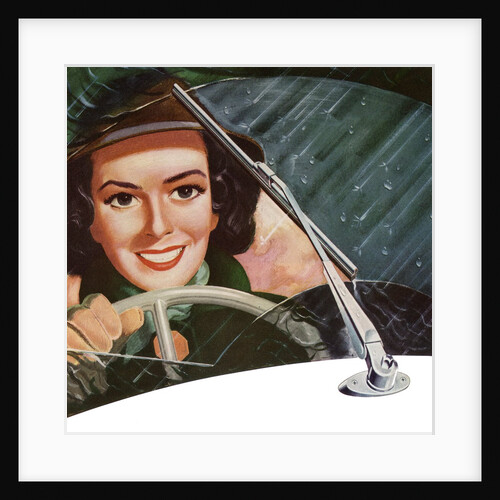 Wipers Clearing Rain from the Windshield of a Woman Driver. by Anonymous
