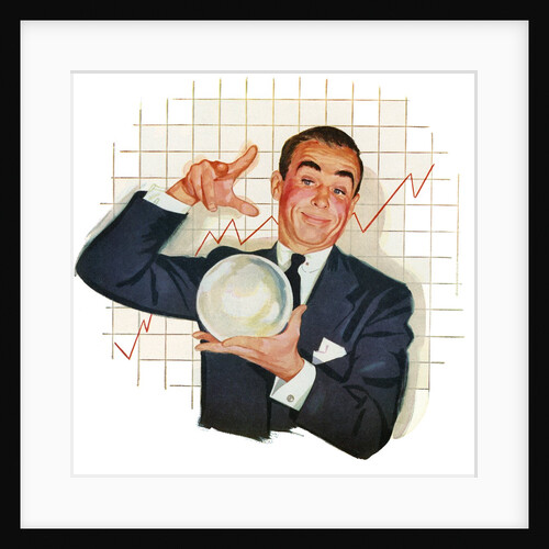 Businessman Reading the Future in a Crystal Ball. by Anonymous