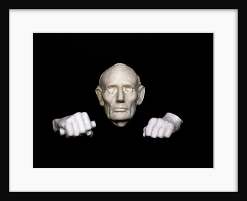Bronze cast of the 1860 life mask and hands of Abraham Lincoln by Anonymous