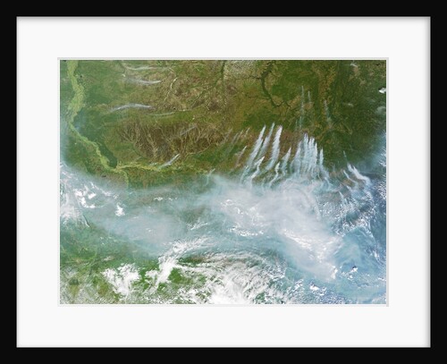 Satellite view of fires burning in Siberia by Anonymous