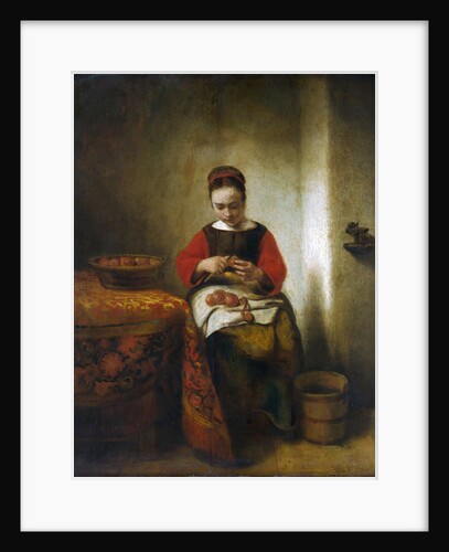 Young Woman Peeling Apples by Nicolaes Maes