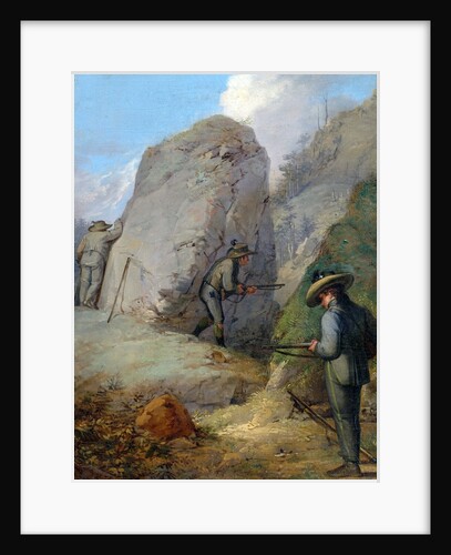 Austrian Hunters Lying in Wait in the Purgstall Mountains by Rudolf Swoboda the Younger