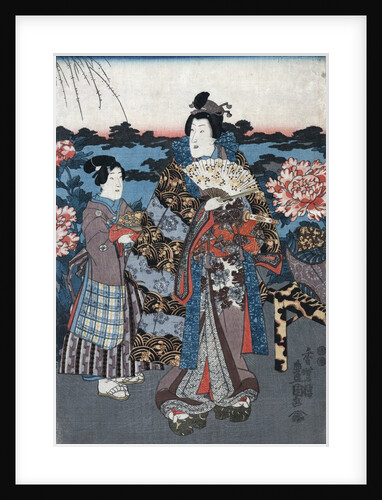 Enjoying a garden of peonies by Anonymous