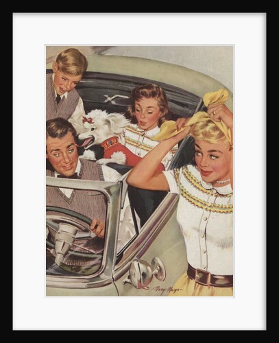 1950s family with convertible by Anonymous