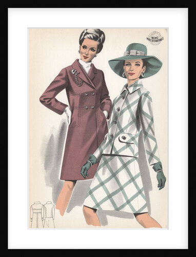 Two women modeling outerwear by Anonymous
