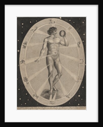 Male nude surrounded by astrological symbols by Anonymous