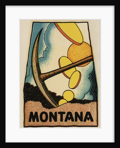 Montana travel decal with gold coins by Anonymous