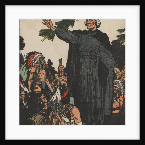 Jacques Marquette with Native Americans by Anonymous