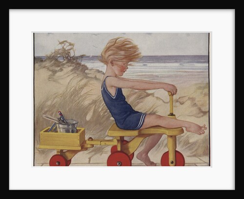 Child near windy beach by Anonymous