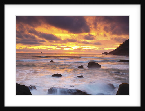 sunset along Indian Beach, Oregon Coast. Pacific Ocean. Pacific Northwest, United States by Anonymous