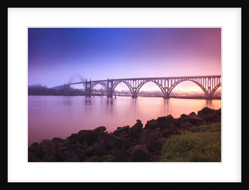 sunrise thru fog, Newport Bridge, Oregon Coast. Pacific Northwest, United States by Anonymous