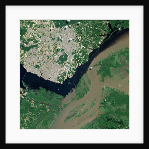 Confluence of the Rio Negro and Rio SolimÃµes Rivers, forming the lower Amazon River in Brazil by Anonymous