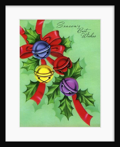 Vintage Illustration of Jingle Bells and Holly by Anonymous