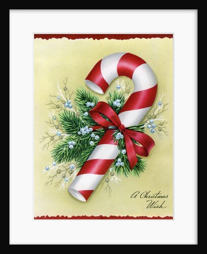 Vintage Illustration of Christmas Candy Cane by Anonymous