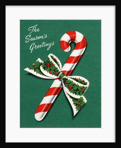 Vintage Illustration of Christmas Candy Cane by Anonymous